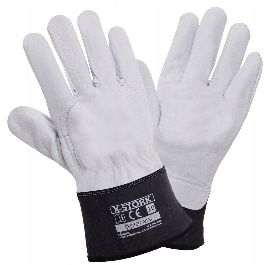 RĘKAWICE SPAWALNICZE ROBOCZE KRÓTKIE SKÓRA KOZIA R. 10 X-STORK PROCERA 10-L