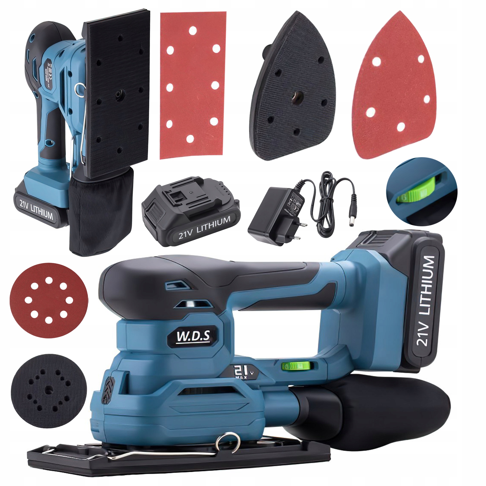 Excentrická Bruska 3W1 21V 3.0Ah W.d.s WDS2526