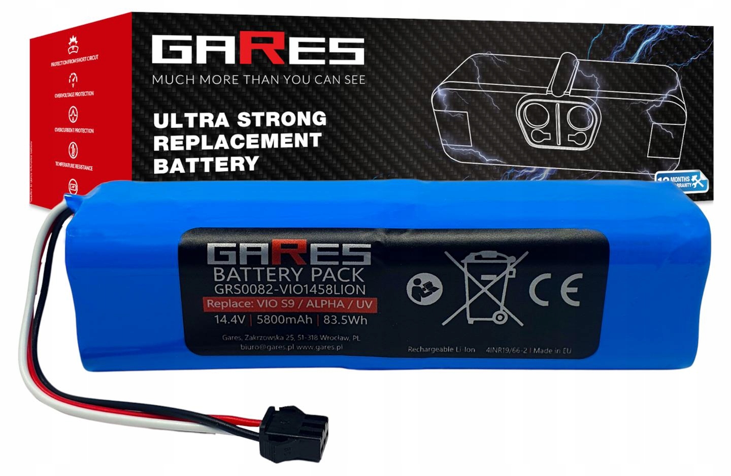 Akumulátor Gares pro Proscenic M7 Pro M8 Pro 14,4V 5,8Ah