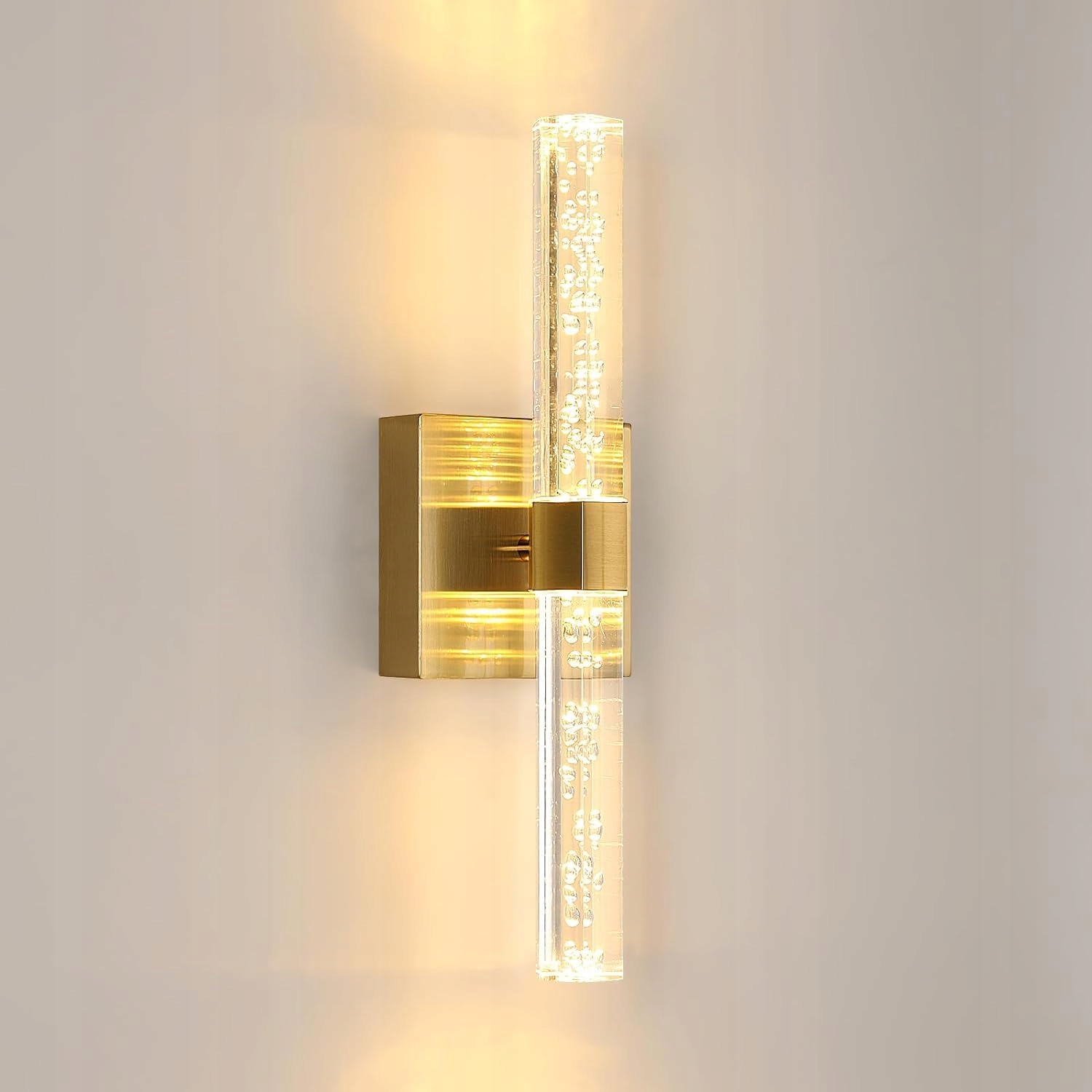 Kinkiet Lampa Led Ścienny Złoty Kryształy Nowoczesny W Korytarz 12W 3000K