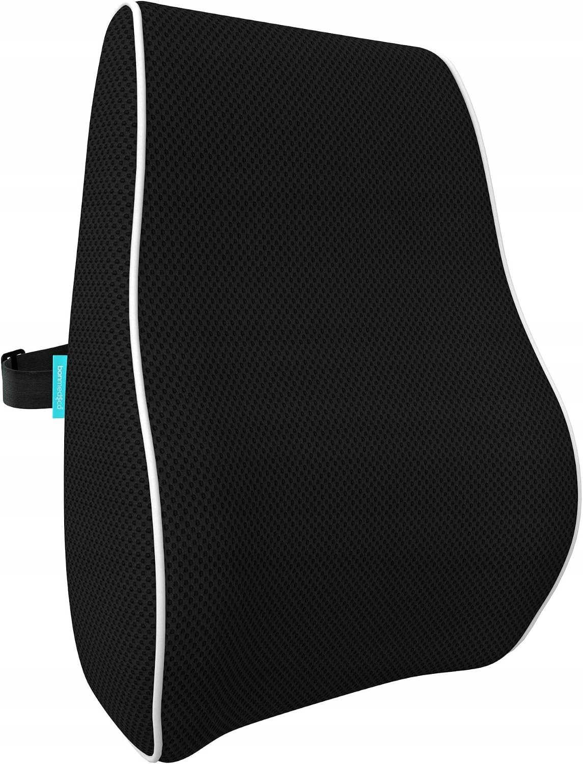 Poduszka lędźwiowa Bonmedico Memory Foam 46x39 cm czarna do fotela