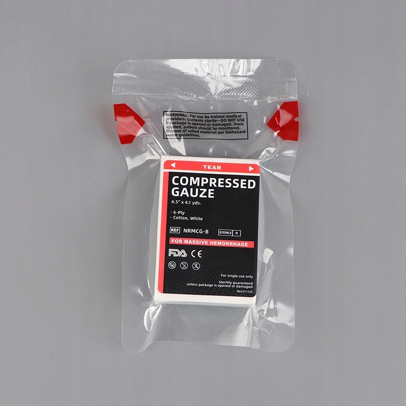 Medical Wound Dressing Hemostatic Kaolin Gauze Combat Emergency Trauma