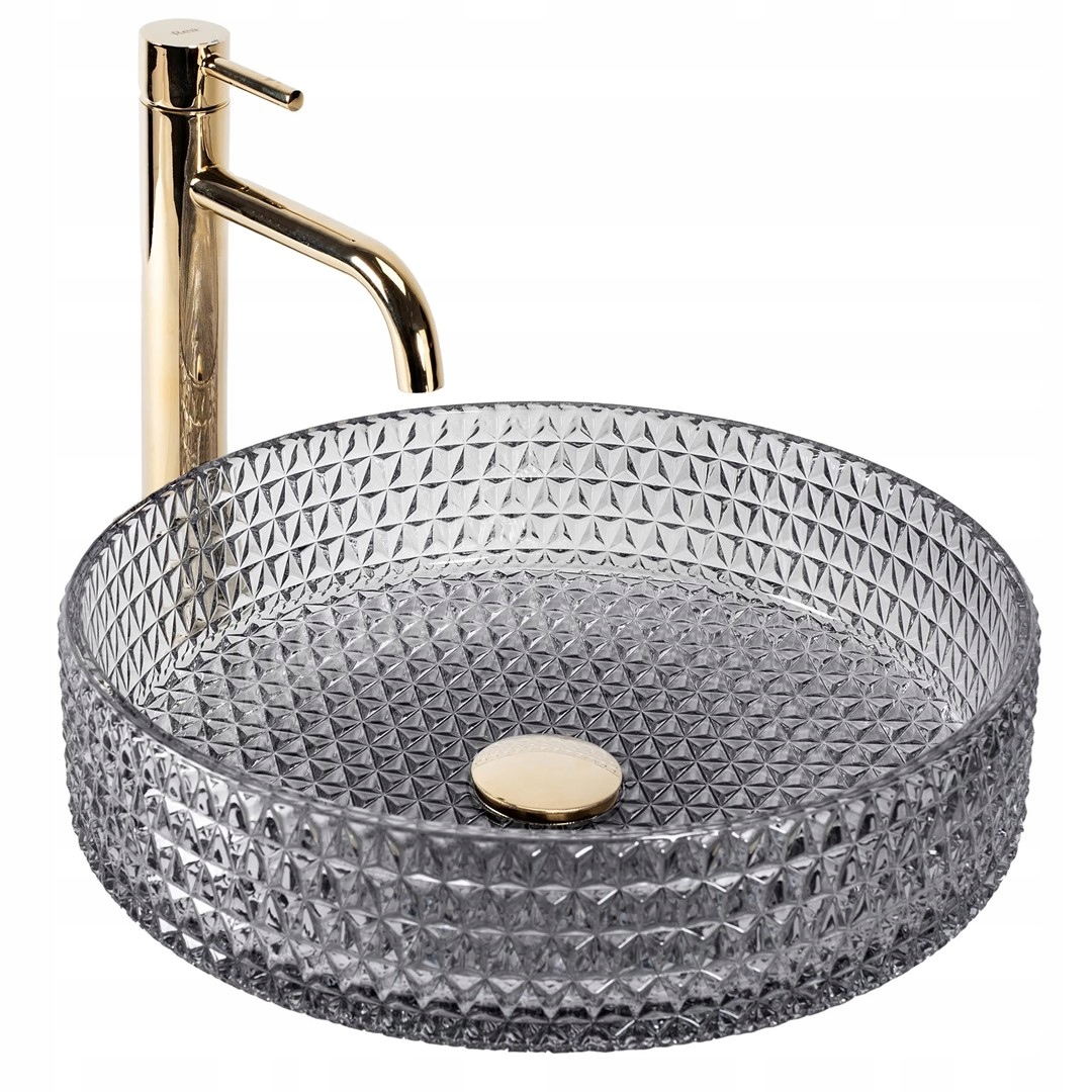 Umývadlo Cristal 39 Grey Moderné sklo na dosku