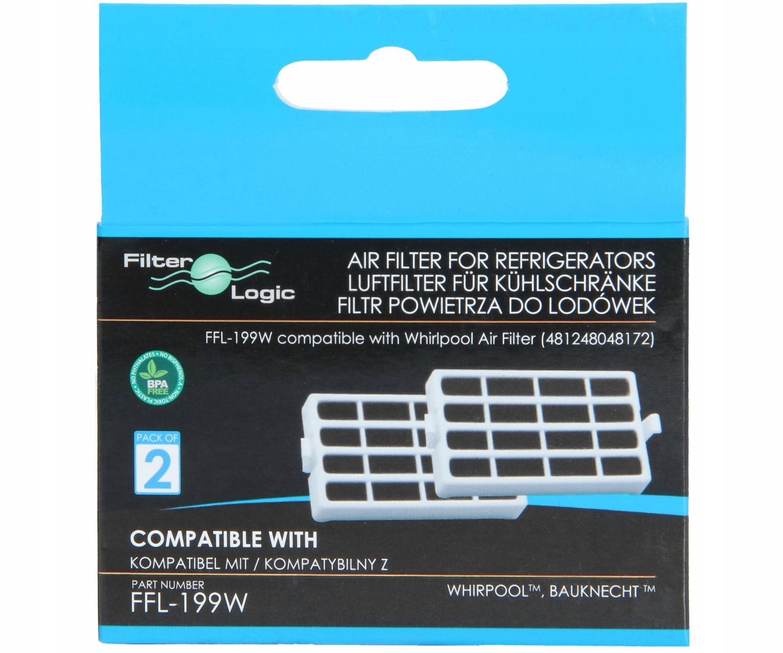 2x FILTR węglowy do lodówki Whirlpool ART6510A+SF Kod producenta KL8919998