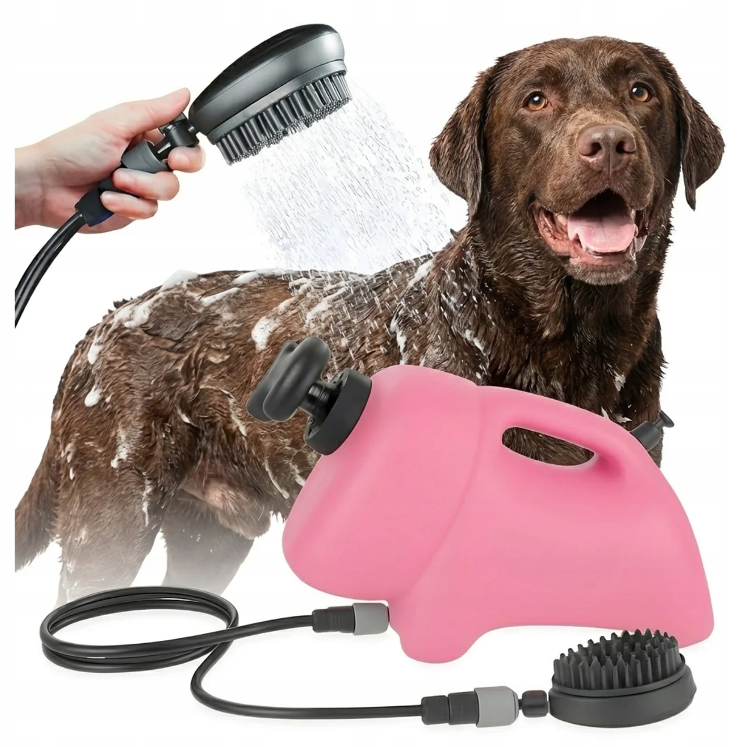 Přenosná myčka Pro Psa Kočku Zvířata Bezdrátový ruční kartáč 8L