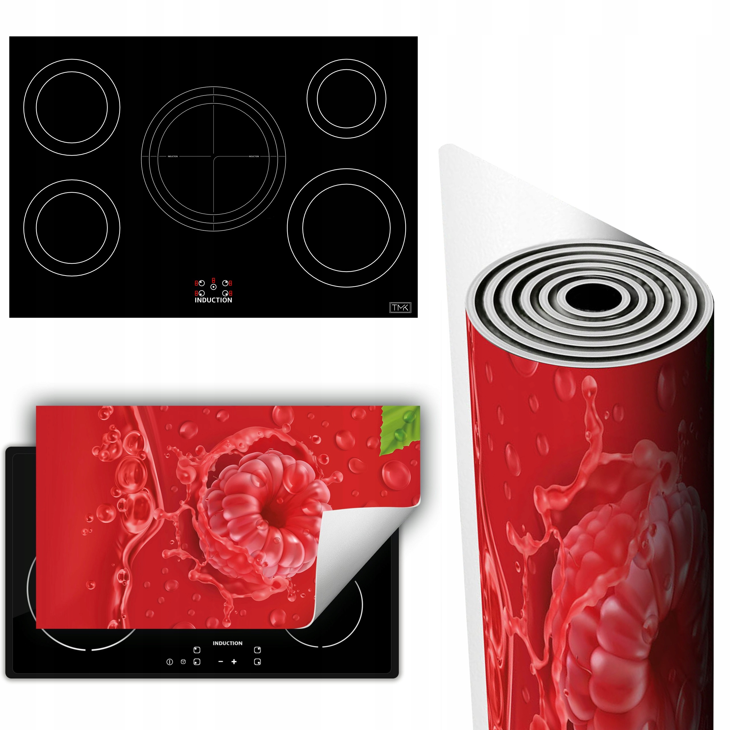 Vinylová Podložka Ochrana Kuchyňské Desky 90x52 červená malina