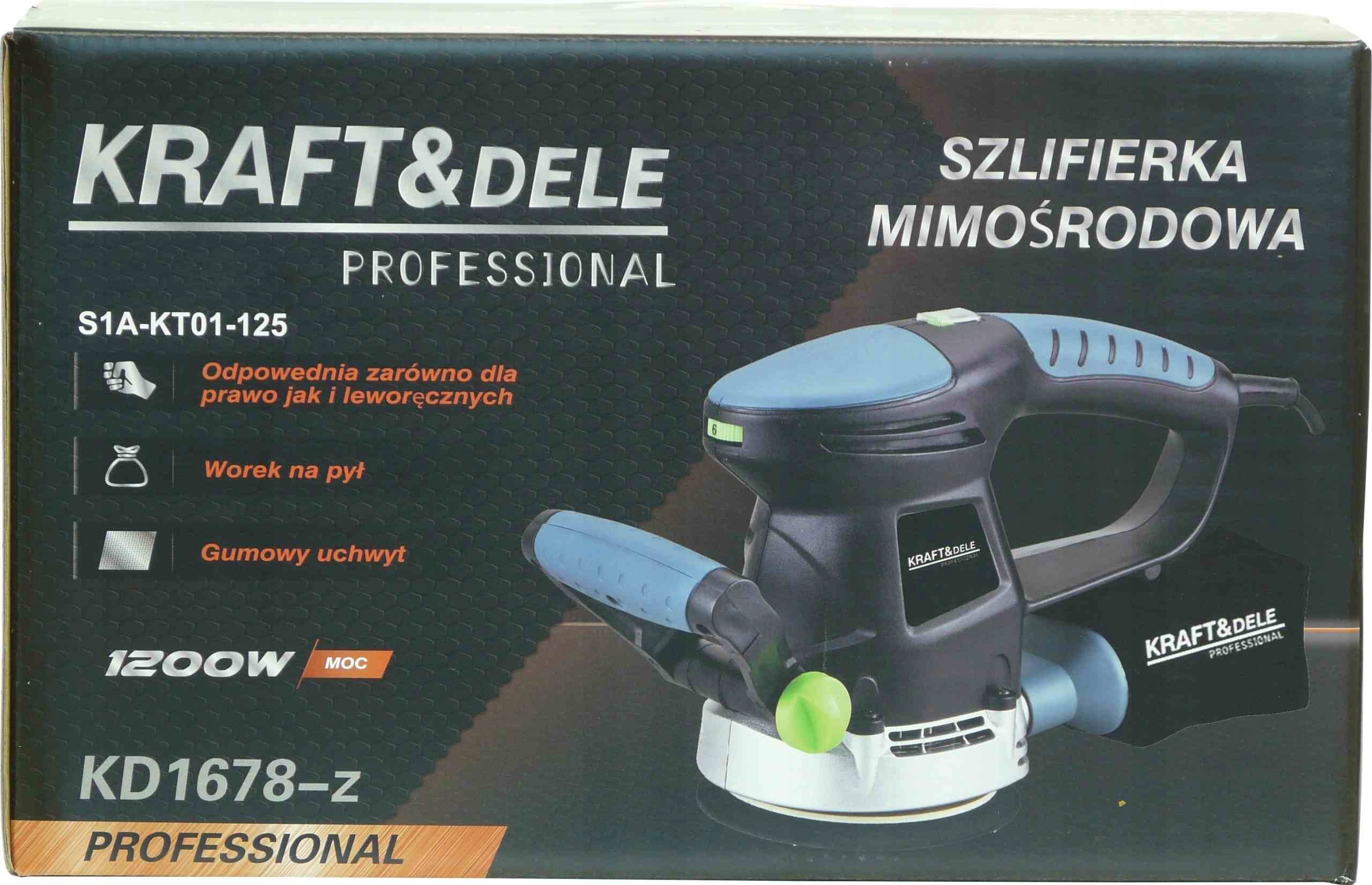 SZLIFIERKA MIMOŚRODOWA OSCYLACYJNA 125mm 1200W Maksymalna prędkość obrotowa 14000 RPM