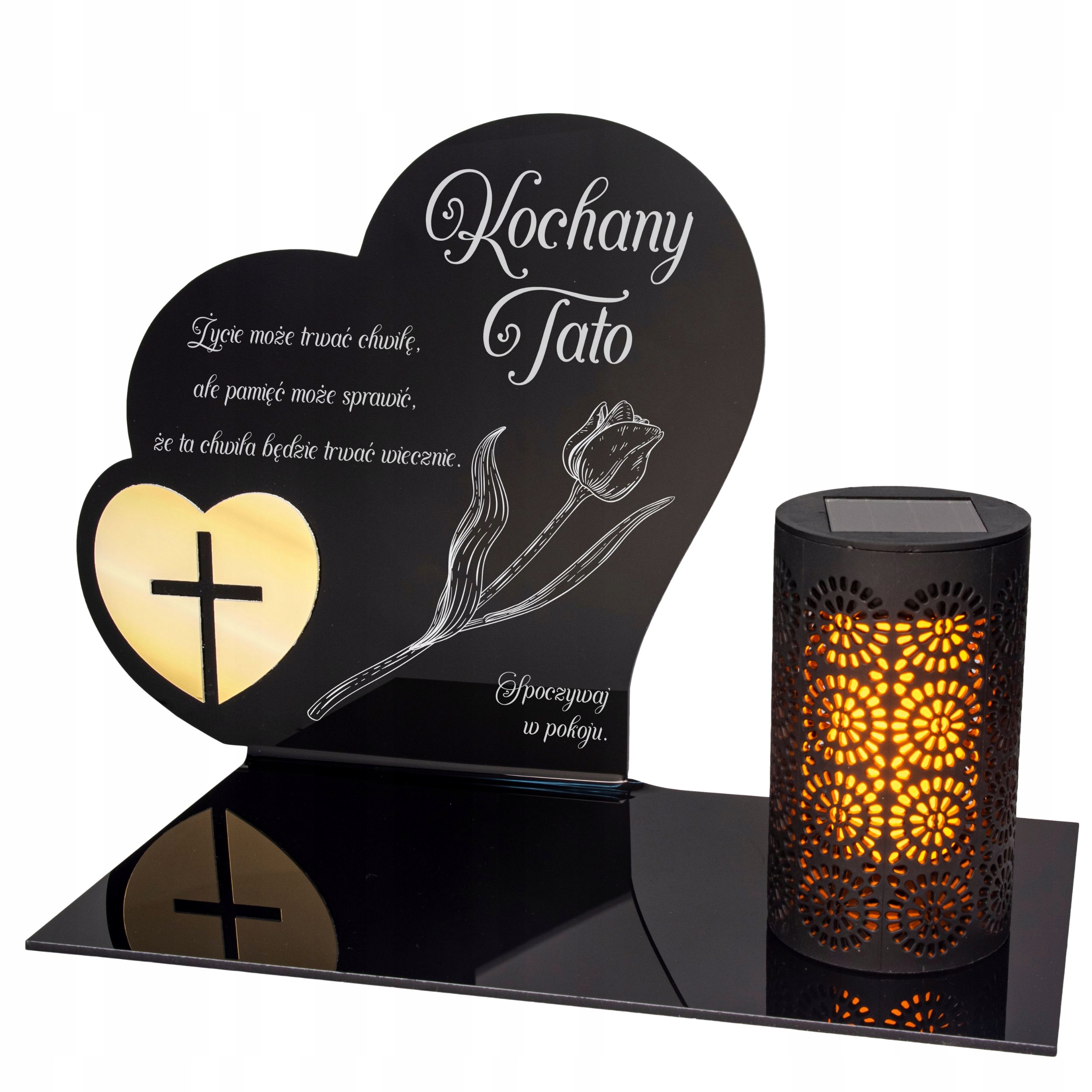 Hřbitovní Svíčka s gravírováním Věčná lampička Led svítilna Soška pro tatínka