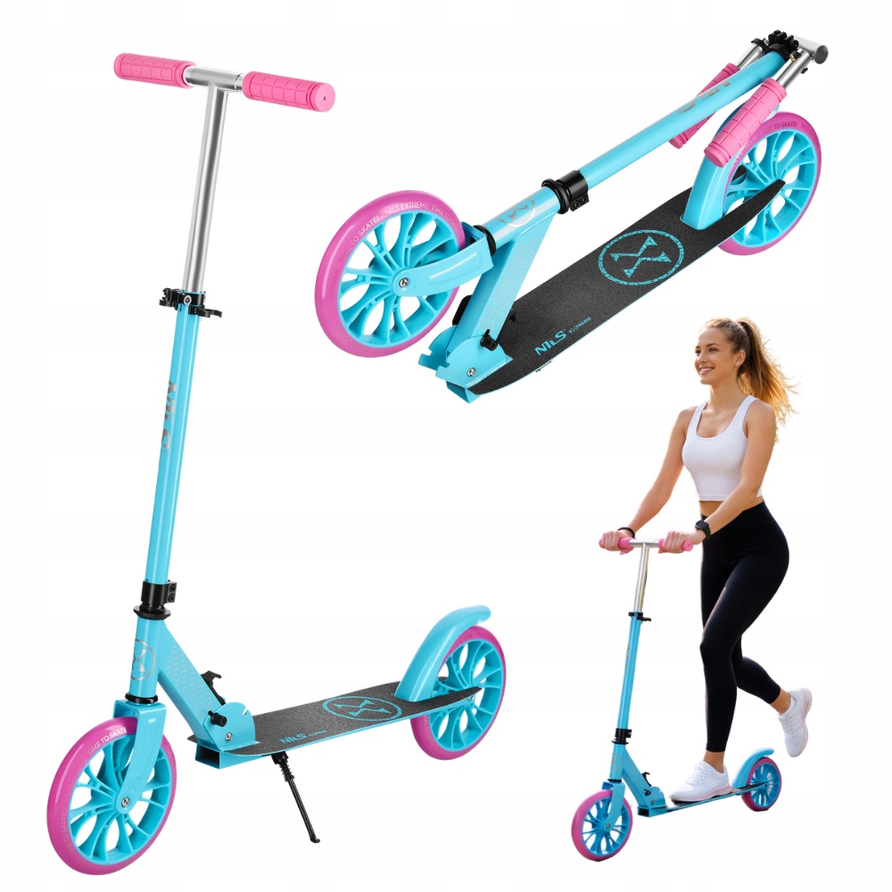 Hulajnoga Składana Miejska Młodzieżowa Dla Dzieci Koła Kauczukowe 200 mm