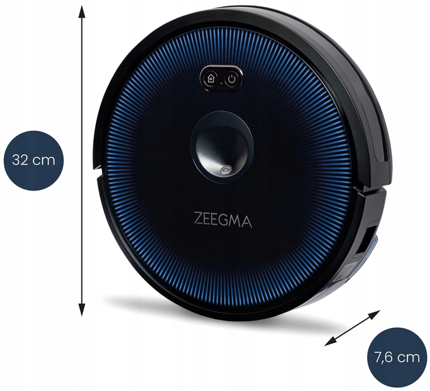 ROBOT SPRZĄTAJĄCY ODKURZACZ AUTOMATYCZNY MOP 7 TRYBÓW PRACY HEPA APLIKACJA Pojemność zbiornika na kurz 0.6 l