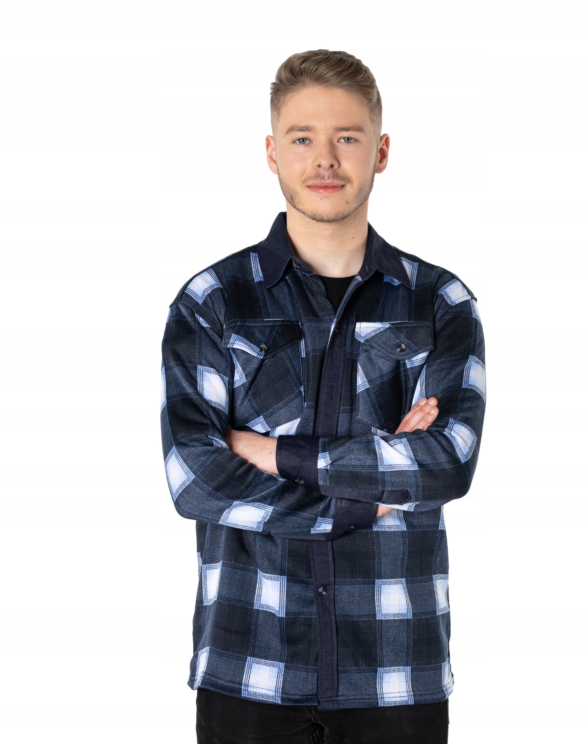 

Ciepła Koszula Męska w Kratę Ocieplana 2392-03 4XL