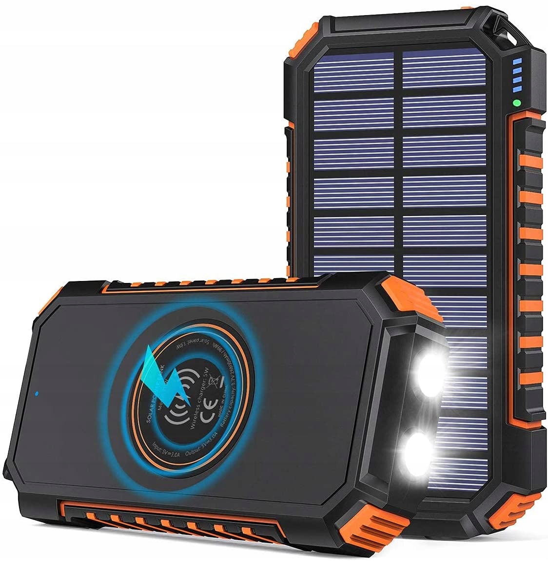 

Powerbank Solarny 26800 mAh Qi Diody 3A Pancerny