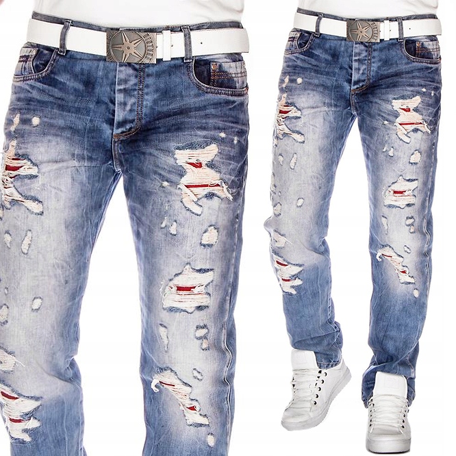 

Spodnie Cipo Baxx Jeansy Poszarpane Przecierane