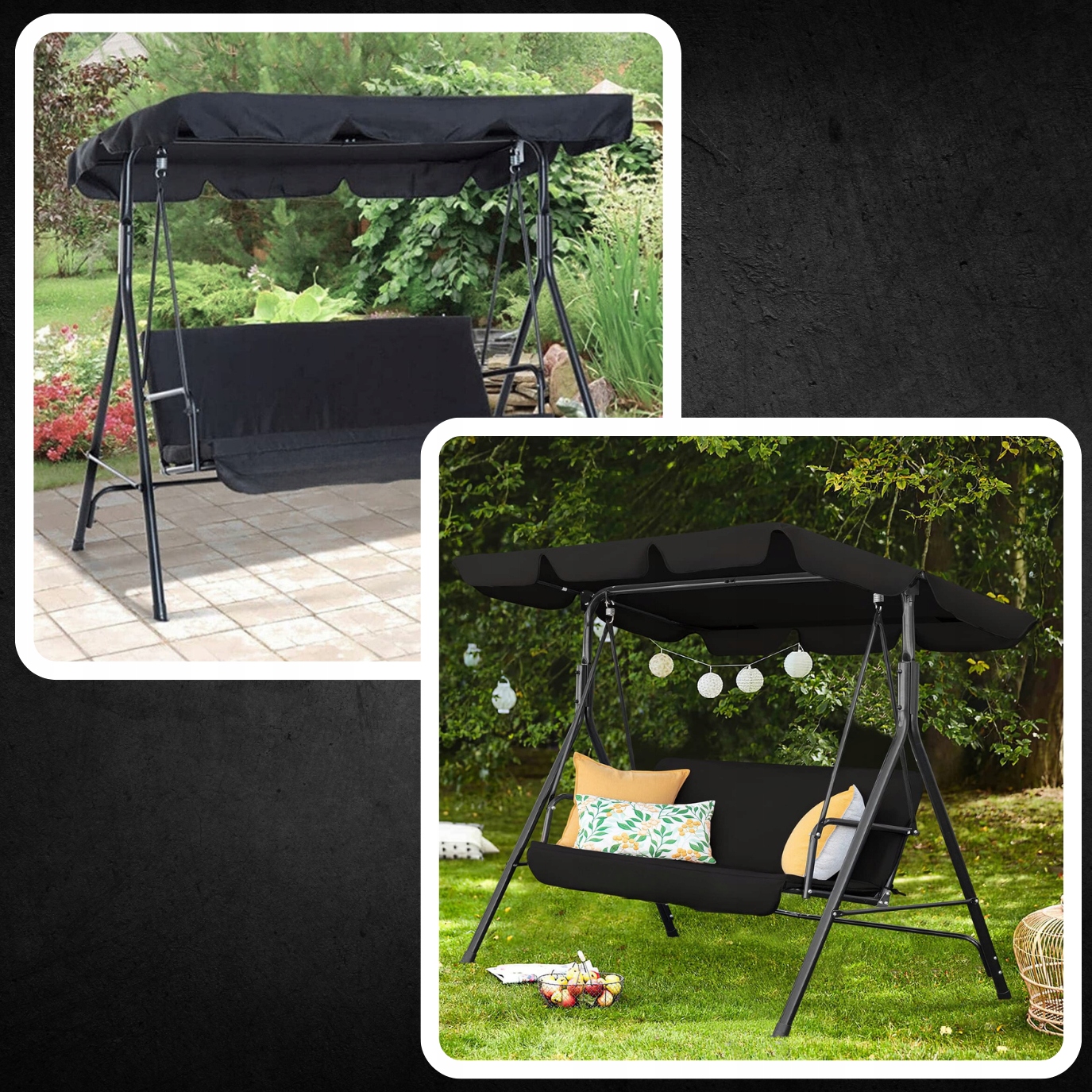 MATERIAŁ SIEDZISKA HUŚTAWKA PODKŁADKA DO HUŚTAWKI SIEDZISKO CZARNY 114CM Rodzaj wolnostojąca