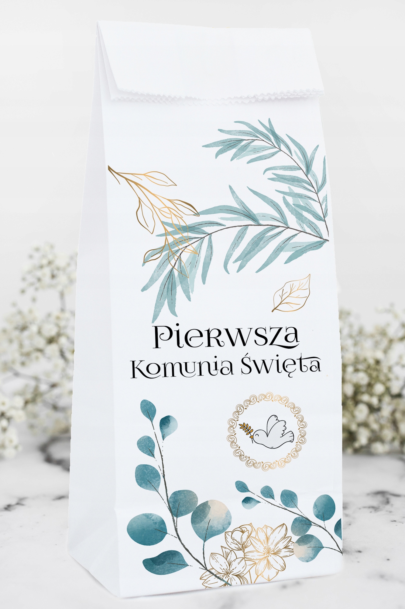 PODZIĘKOWANIE NA KOMUNIĘ ŚWIĘTĄ PRZYJĘCIE CHRZEST Z NADRUKIEM DLA GOŚCI [1] Stan opakowania oryginalne