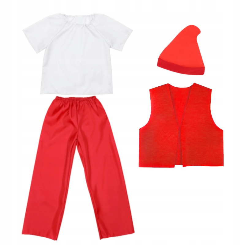 STRÓJ KRASNAL ELF SKRZAT CZAPKA CZERWONY 116-128 Marka inna marka