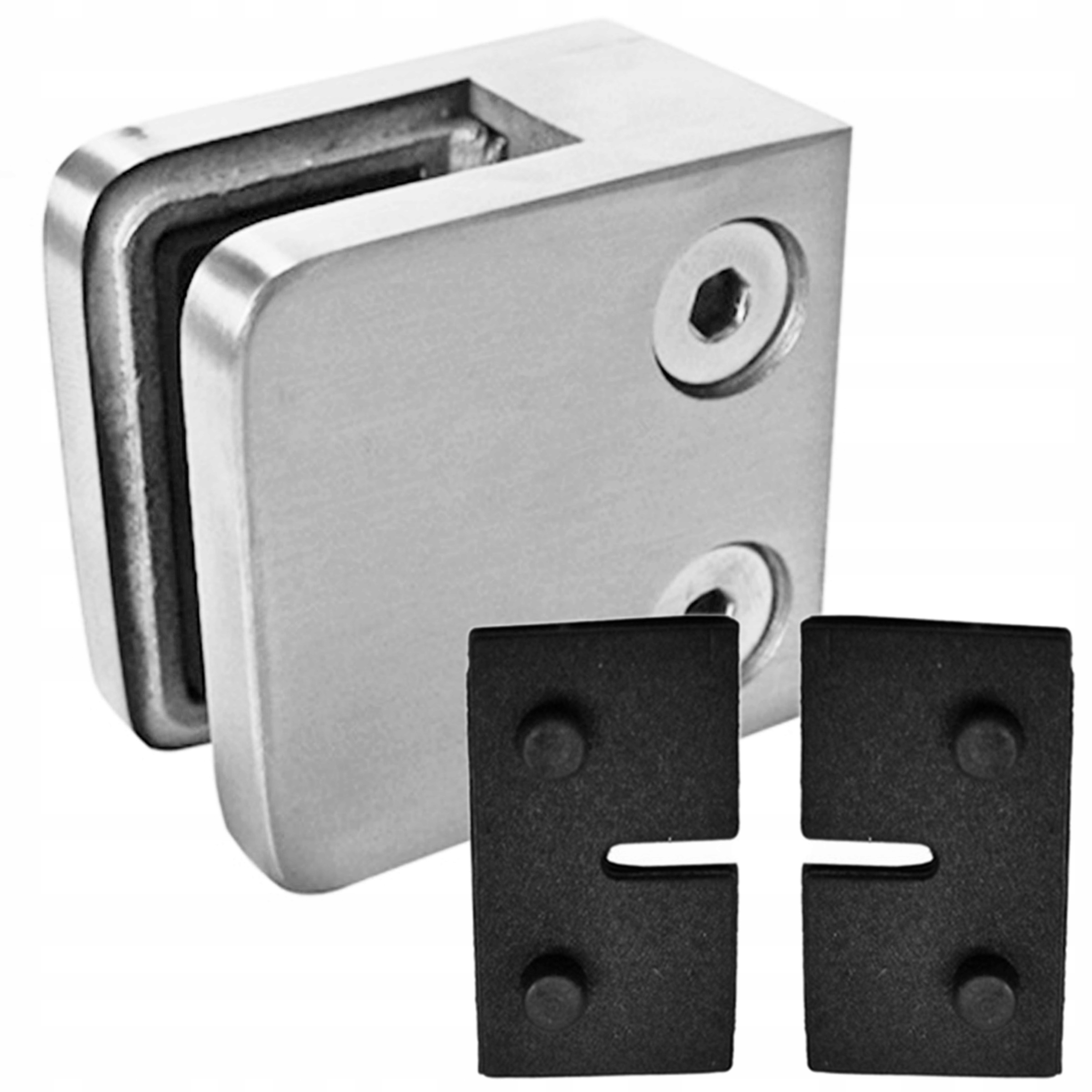 

Uchwyt do szyby szkła balustrad 45x45 płaski szlif