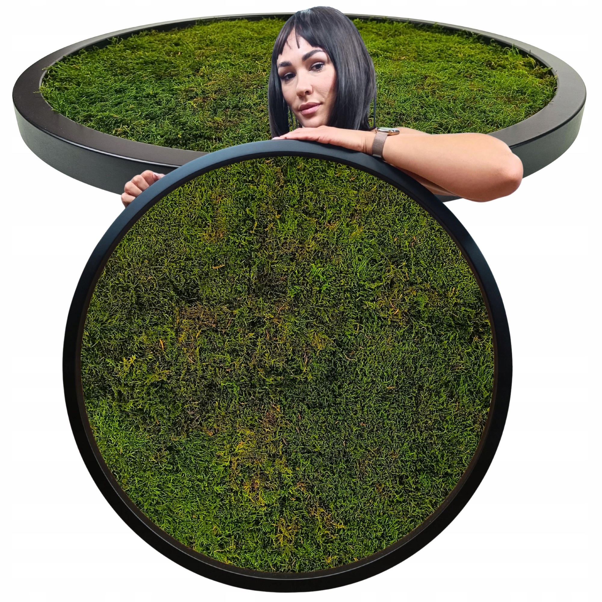 Živý obraz s plochým mechem stabilizovaným Dekorace na zeď v Černém Rámu