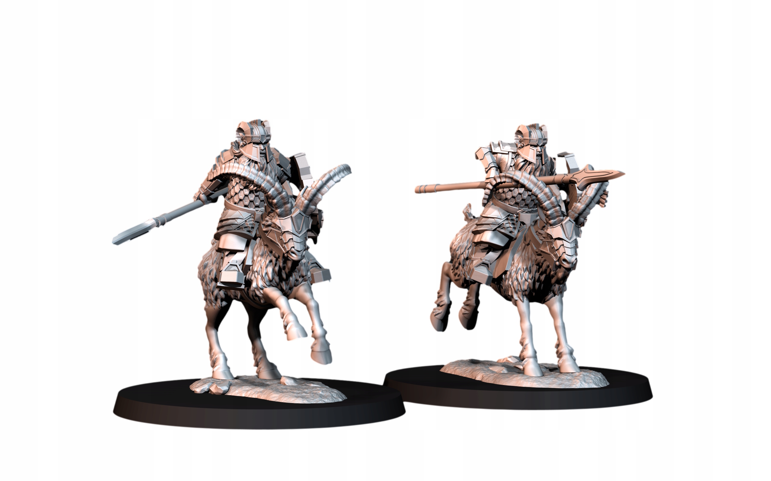 Silver Goat Dwarves Spearmen - Jeźdźcy Kóz - 6 Póz