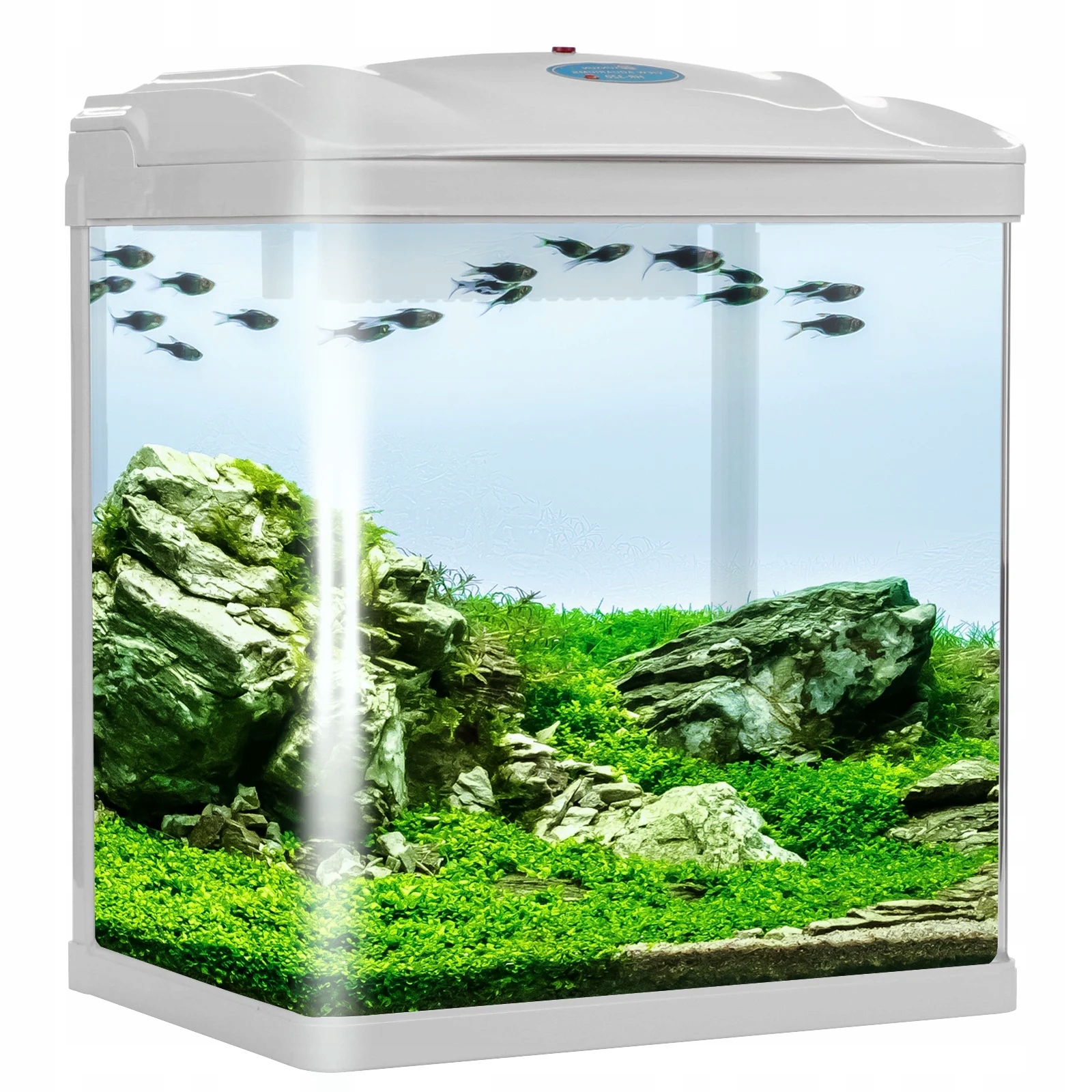 Kompletní Sada Akvária 19 L S Filtrem Led Osvětlením A Víkem, Bílá