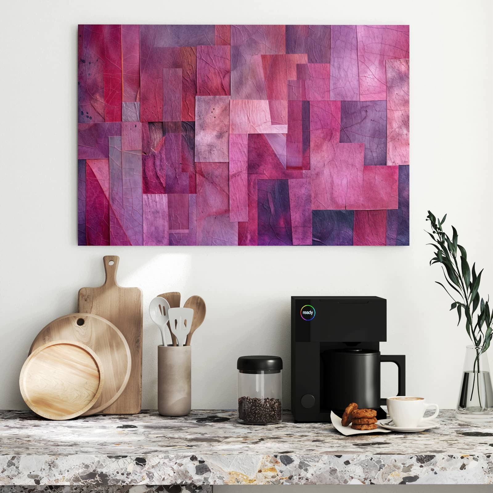 Magnetická tabule Abstraktní Listy 90 × 60 cm