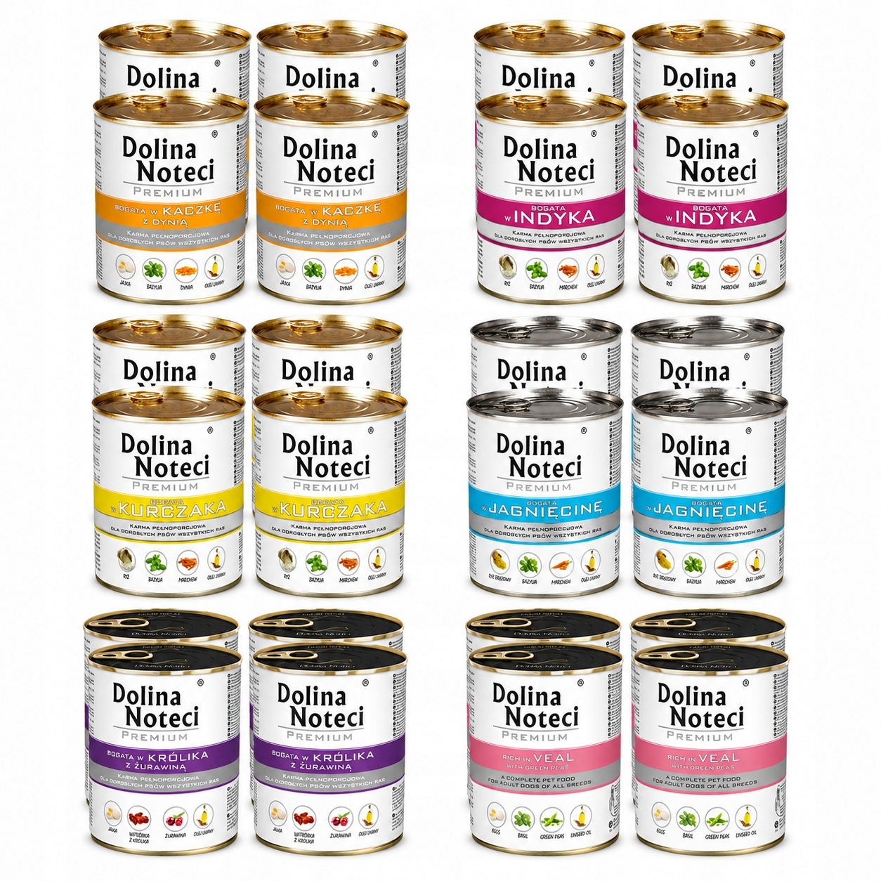 Dolina Noteci Premium mix chutí vlhké krmivo pro psy 24x400 g