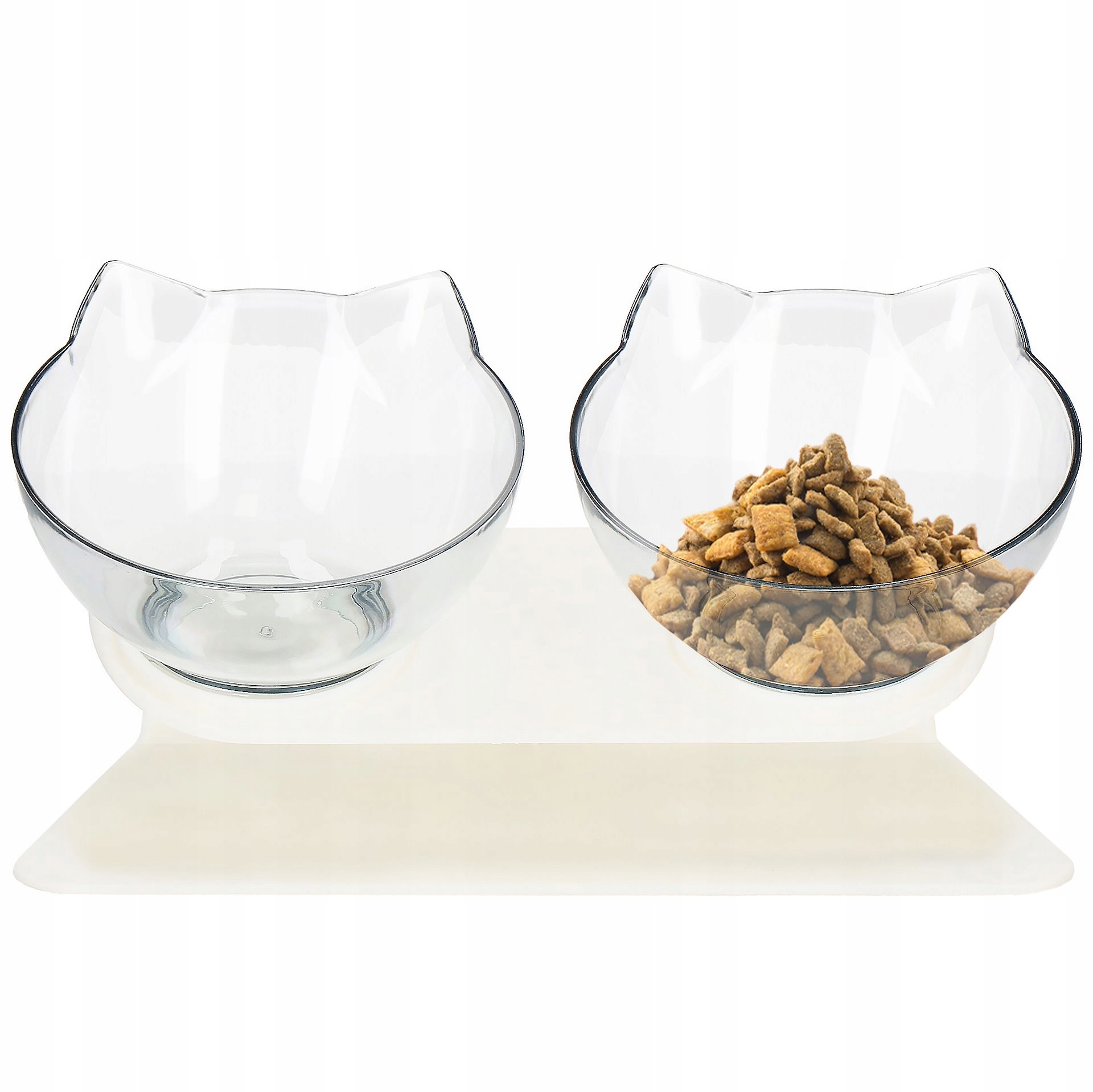 ДВОЙНАЯ ЧАША ДЛЯ КОШЕК И СОБАК С ПОДСТАВКОЙ НА ПОДСТАВКЕ ДЛЯ ЕДЫ