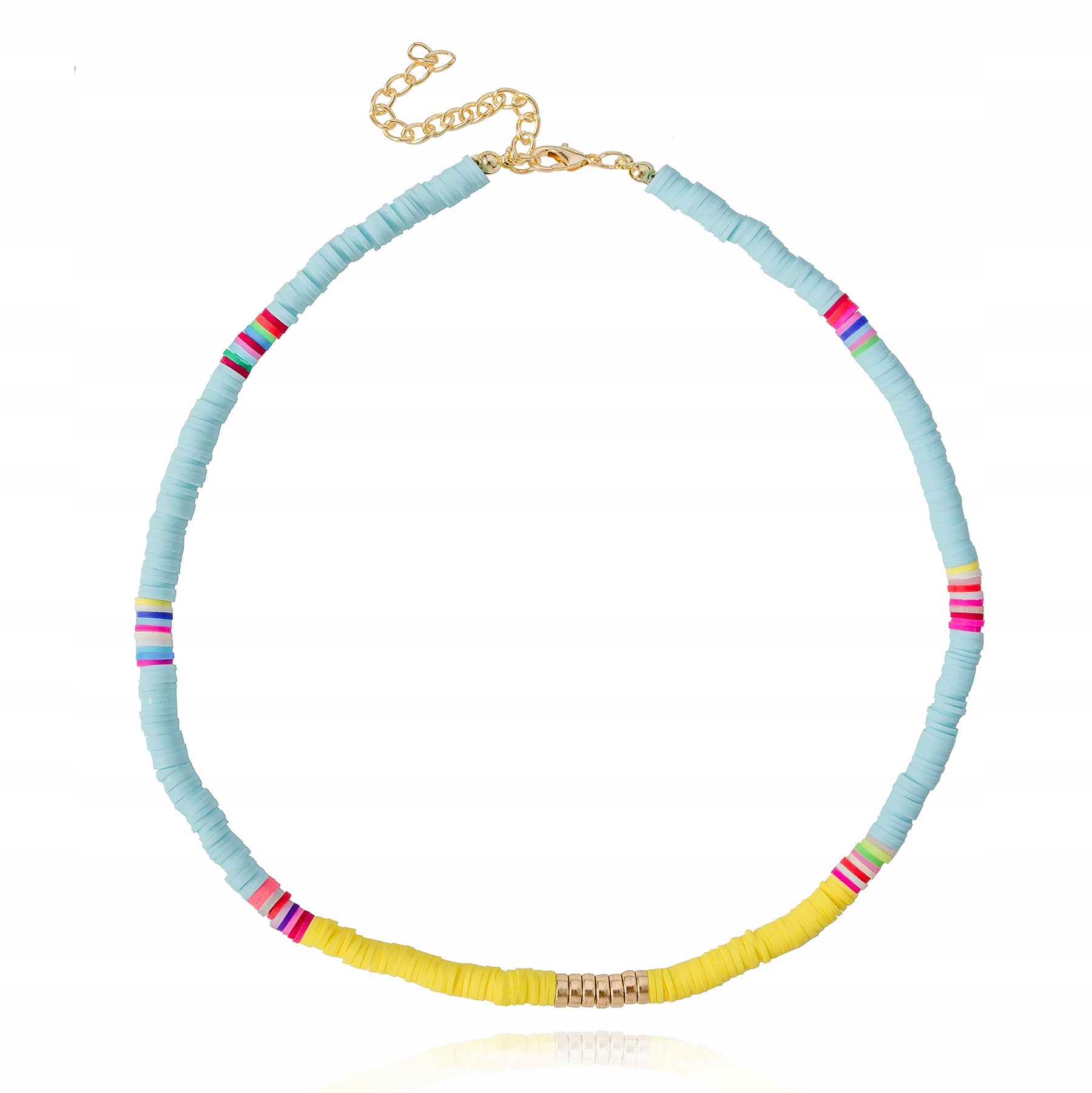 

Naszyjnik surfer choker koraliki krążki boho mięta