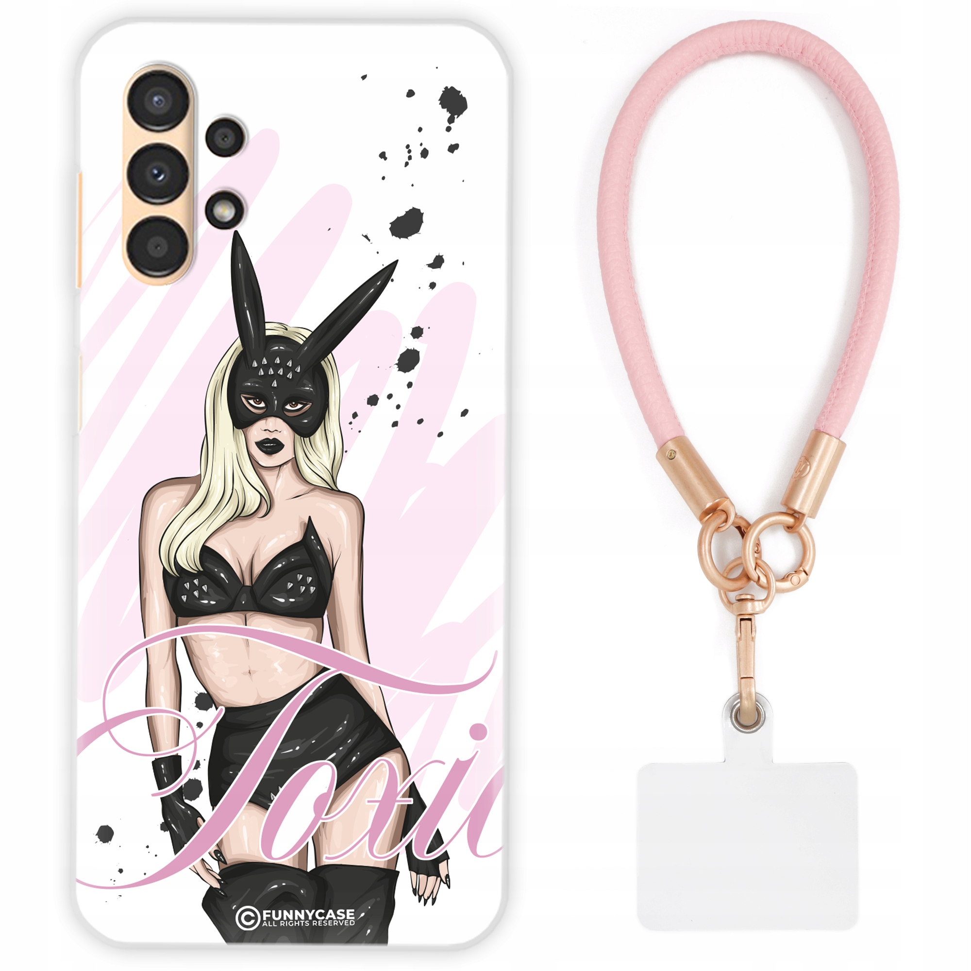 Pouzdro Pro Samsung A13 4G Dámské Bitch Queen Růžové Kožené Vodítko