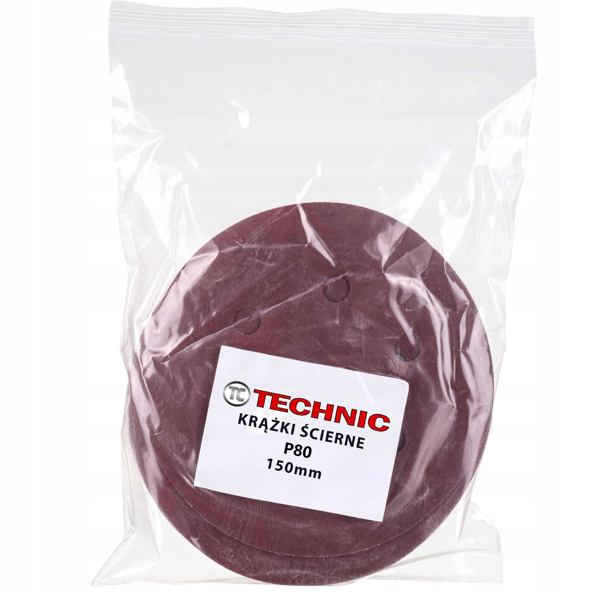 25szt PAPIER ŚCIERNY 150mm P80 RZEP KRĄŻEK NA DYSK DO SZLIFIERKI WIERTARKI Granulacja 80-100