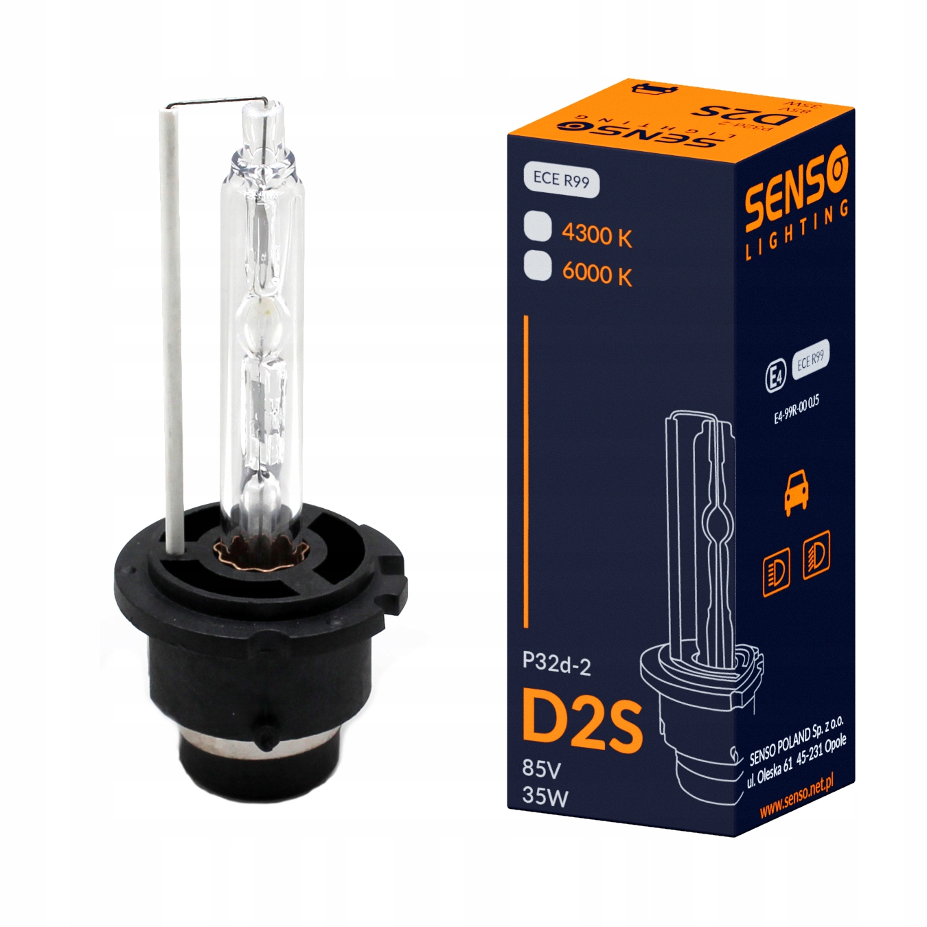 Żarnik Senso D2S 4300K Xenon Homologacja E4 Basic Ciepła Biel