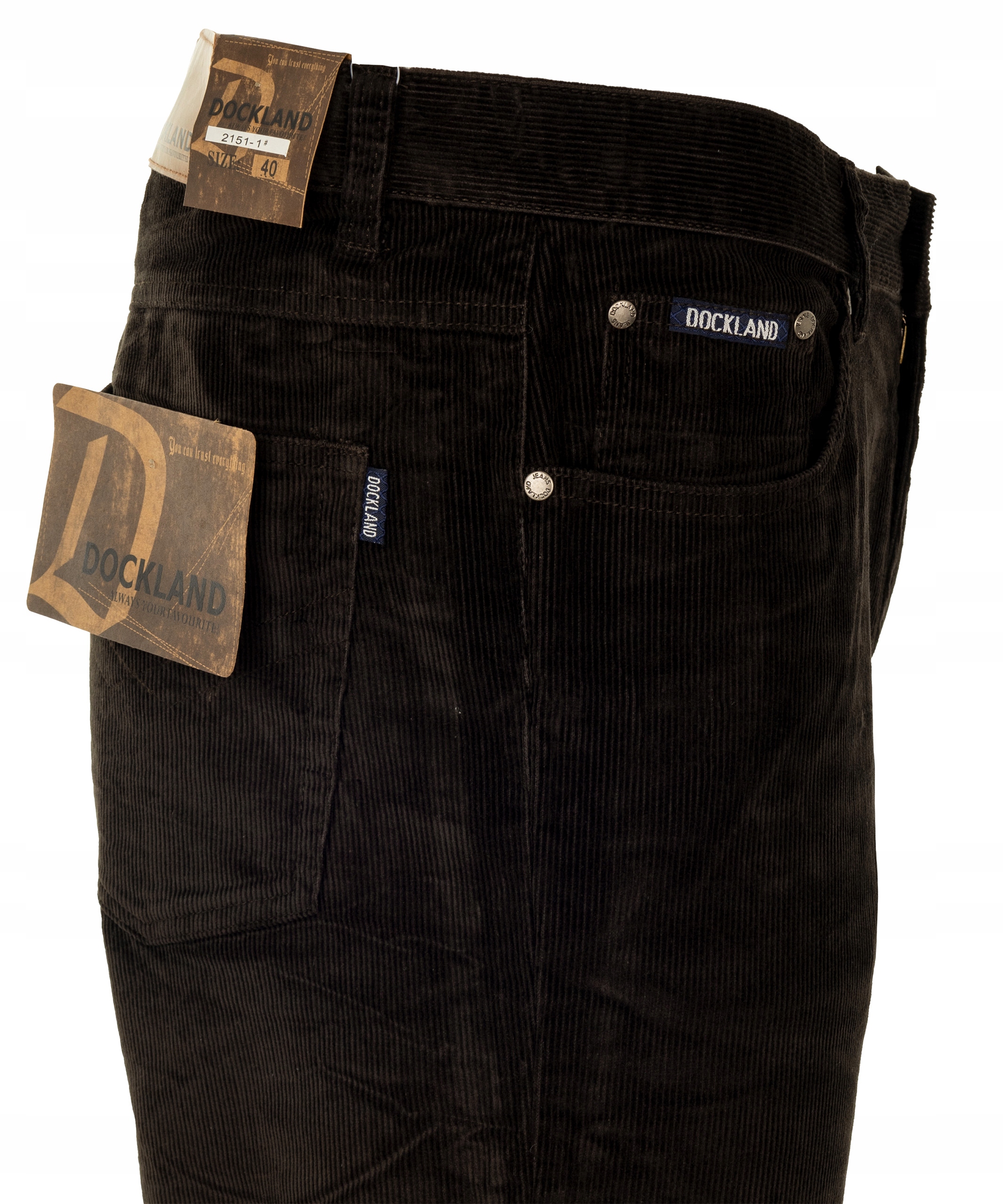 Spodnie Męskie Sztruksowe materiałowe Szaro-brązowe Proste W32