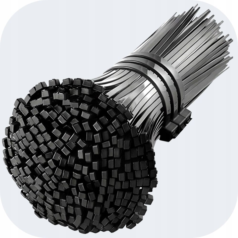 CZARNE TRYTKI OPASKI ZACISKOWE TRYTYTKI OPASKA PLASTIKOWA KABLOWA 2.5x100mm Waga produktu z opakowaniem jednostkowym 0.1 kg