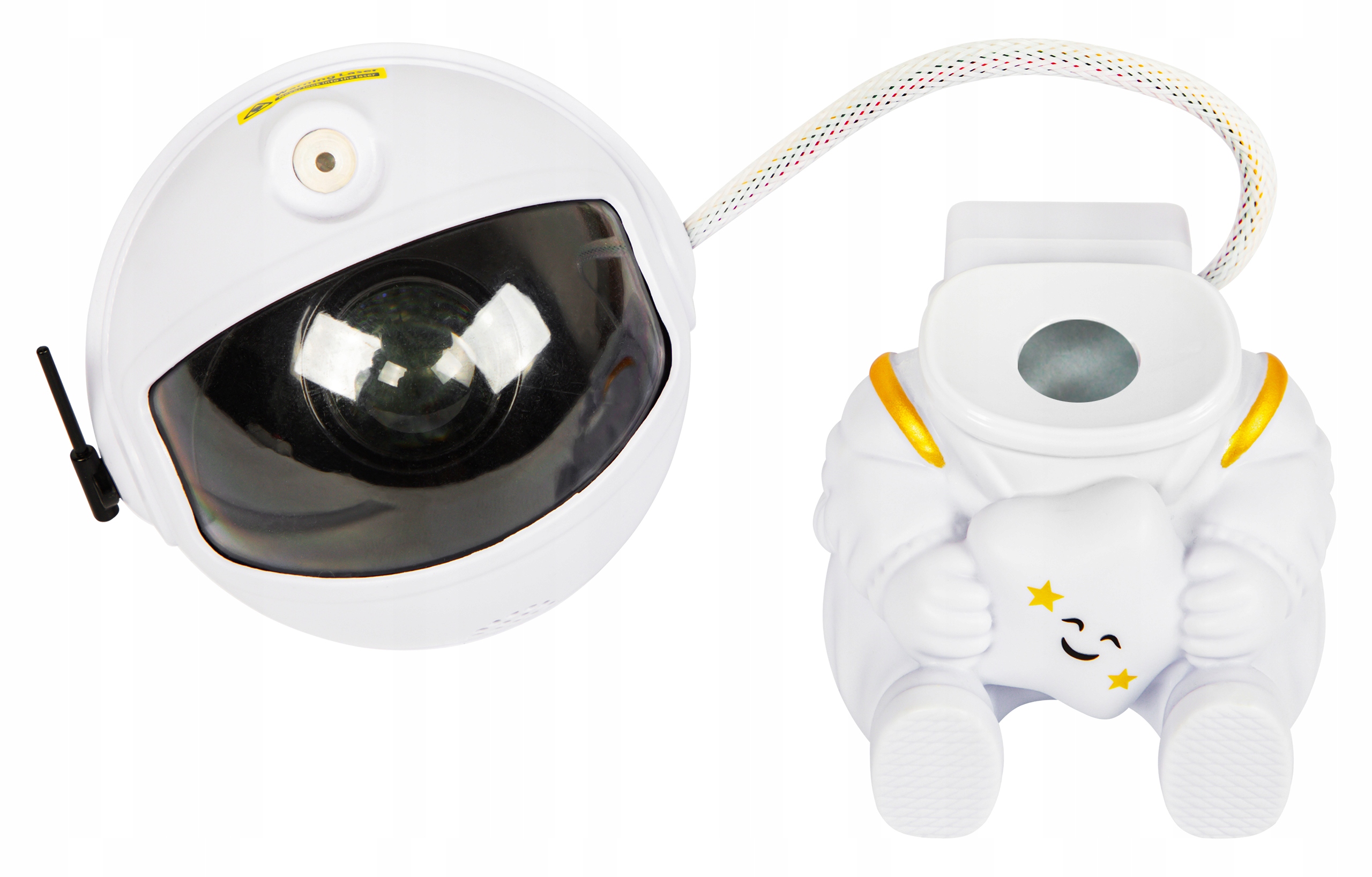 PROJEKTOR GWIAZD ASTRONAUTA LAMPKA NOCNA DLA DZIECI RZUTNIK LASEROWY PILOT Informacje o bezpieczeństwie CE WEEE