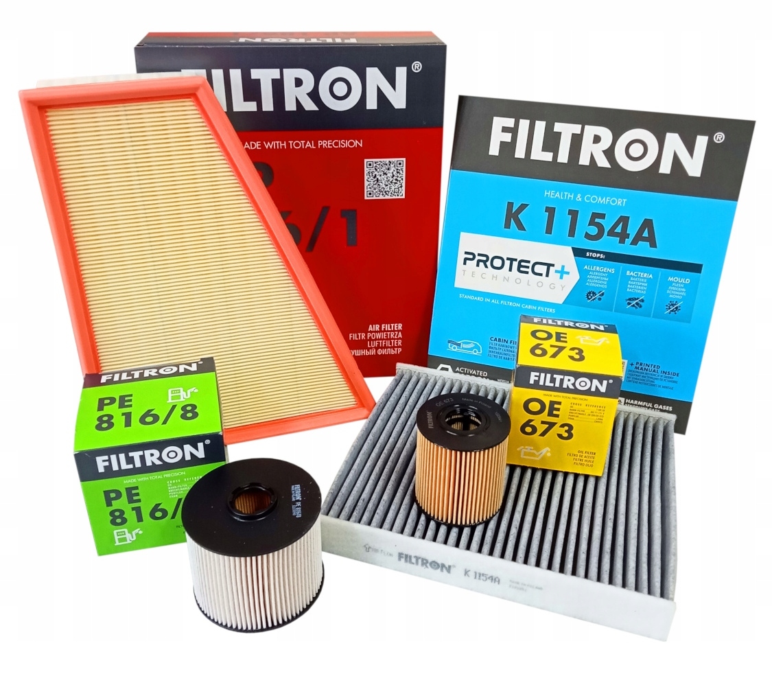 Sada 4 filtrů Filtron pro Ford Mondeo MK4 IV 2.0 TDCi od 04/2012 --> uhlíkový