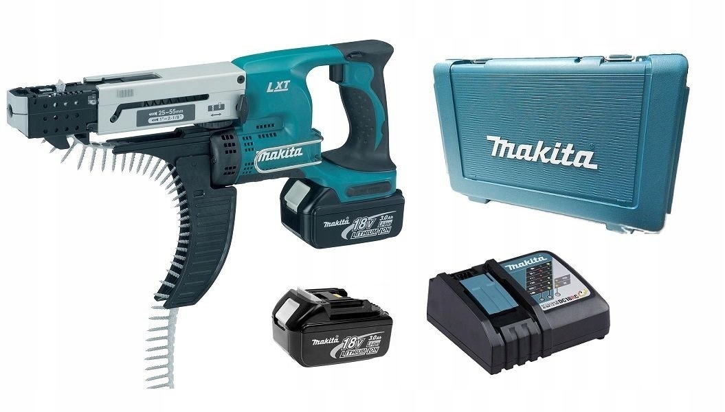 Wkrętarka z magazynkiem do Suchej Zabudowy Gk Makita DFR550RFE 25-55mm 18V