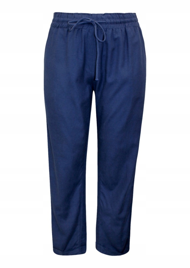 Simply Be Tmavě Modré Elegantní Zúžené Kalhoty Bavlna Len SB09 42