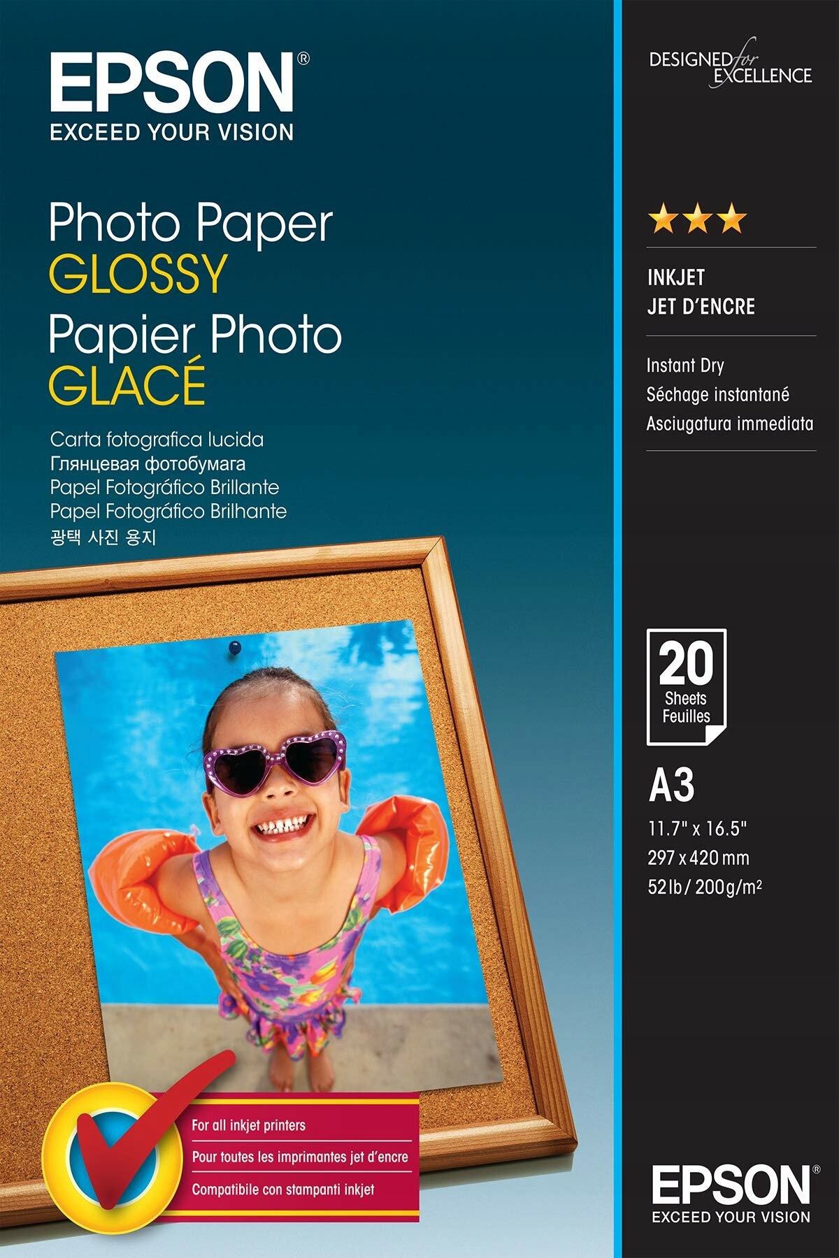 Papír Epson Photo Paper Glossy A3+ 20 listů C13S042535