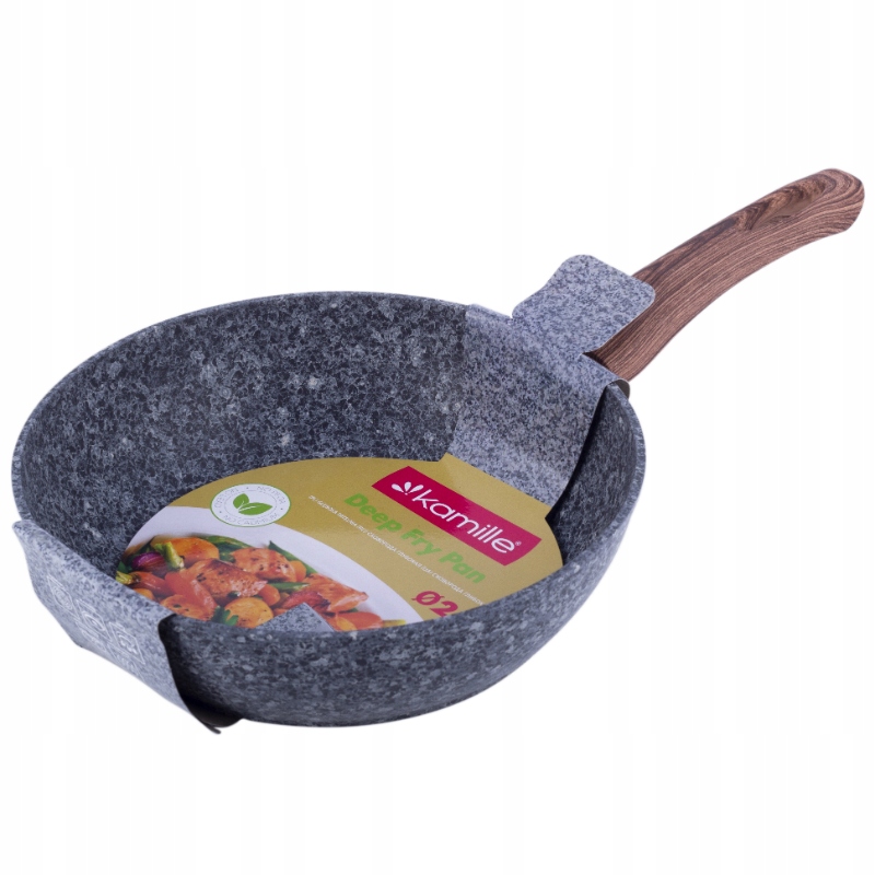 

Patelnia Granitowa Gruba Wok 24cm Indukcja Kamille
