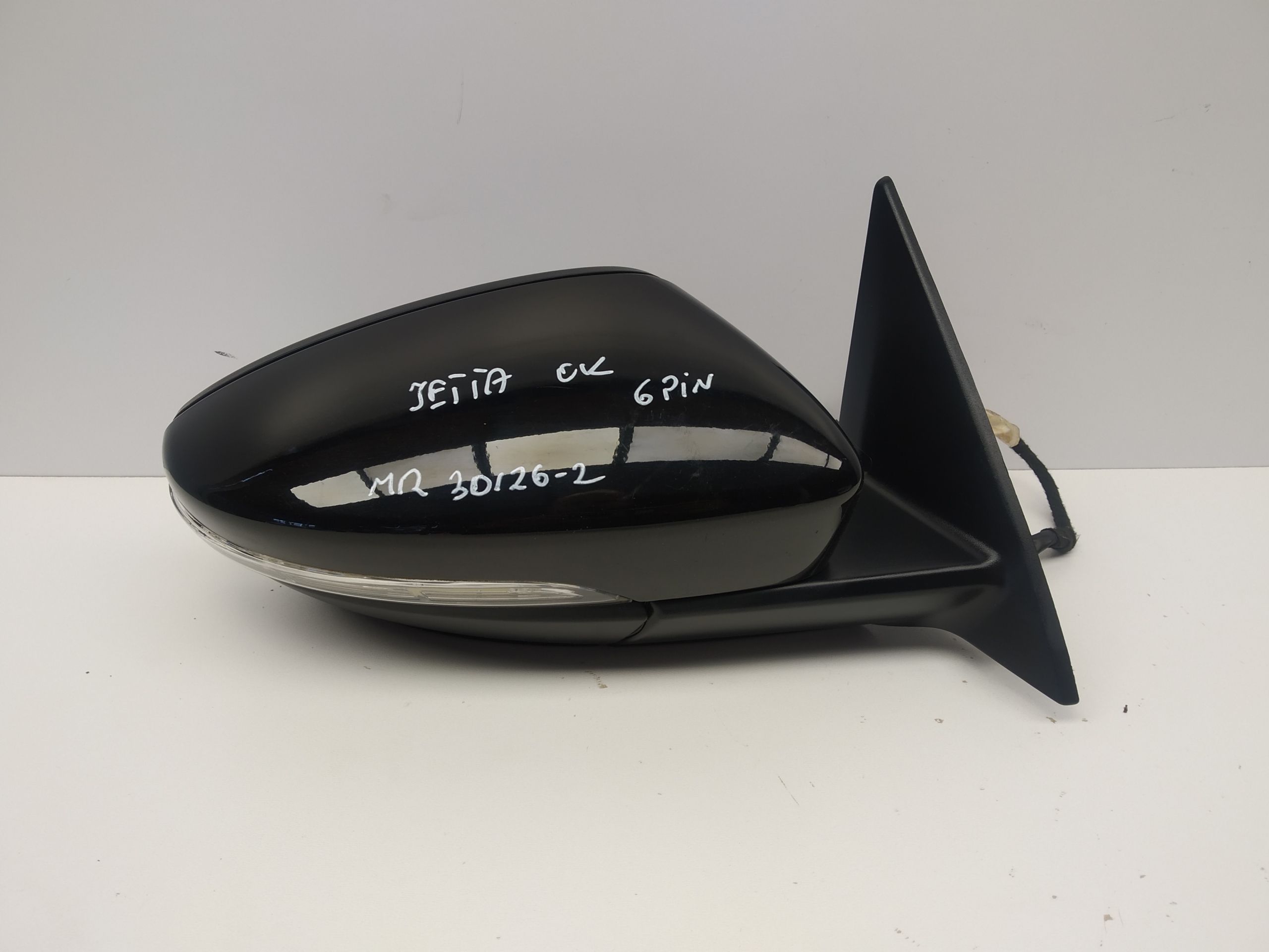 11R- Vw Beetle 5C mirror left 6 Pin black, original OM 5C1857502J