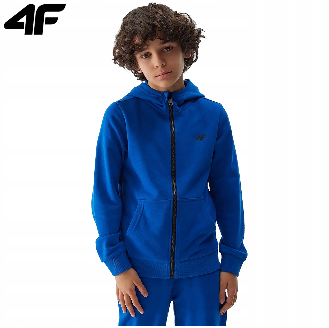 Bluza Chłopięca 4F Dresowa z Kapturem Dziecięca 0926 Sportowa Rozpinana 134 Kod producenta L24 TSWSM0926