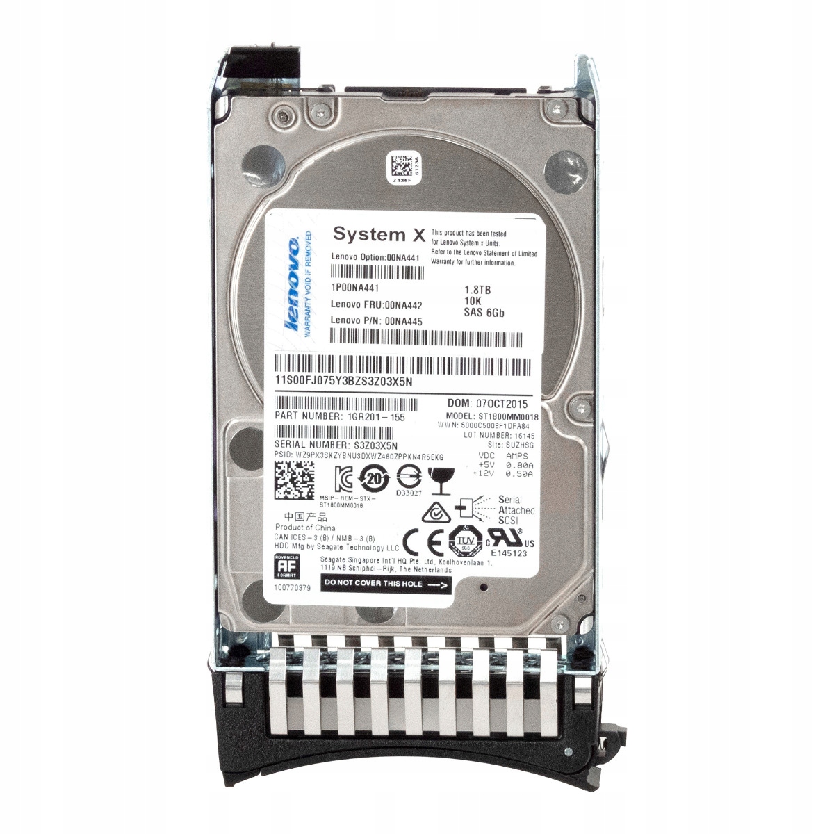 Lenovo 00NA442 00NA445 1,8TB SAS-3 10K 128MB 2,5'' ST1800MM0018