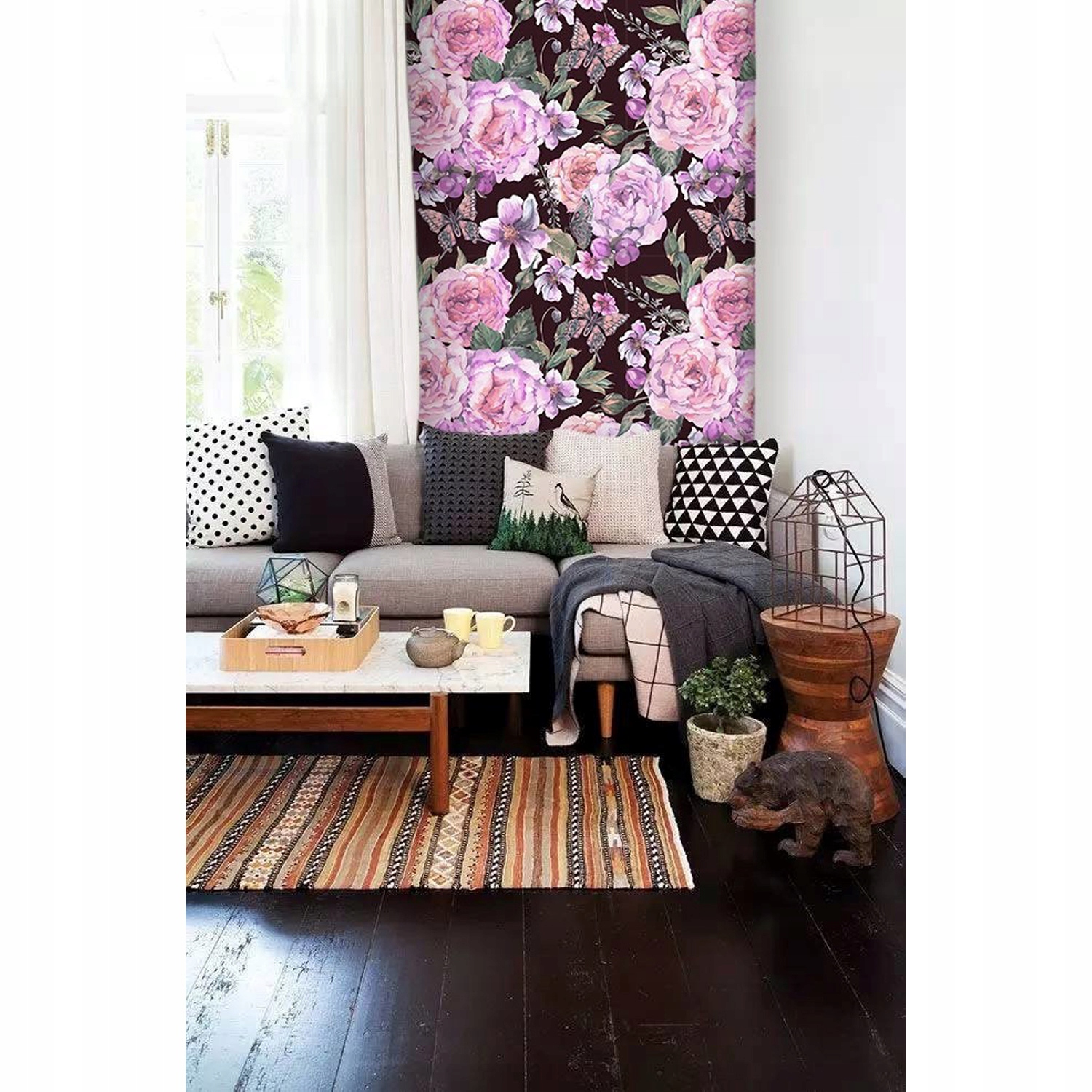 

Foto tapeta samoprzylepna Róże i motyle 152x104 cm