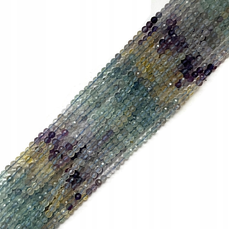 1459-Fluoryt kulka fasetowana ok 3-3,5mm sznur