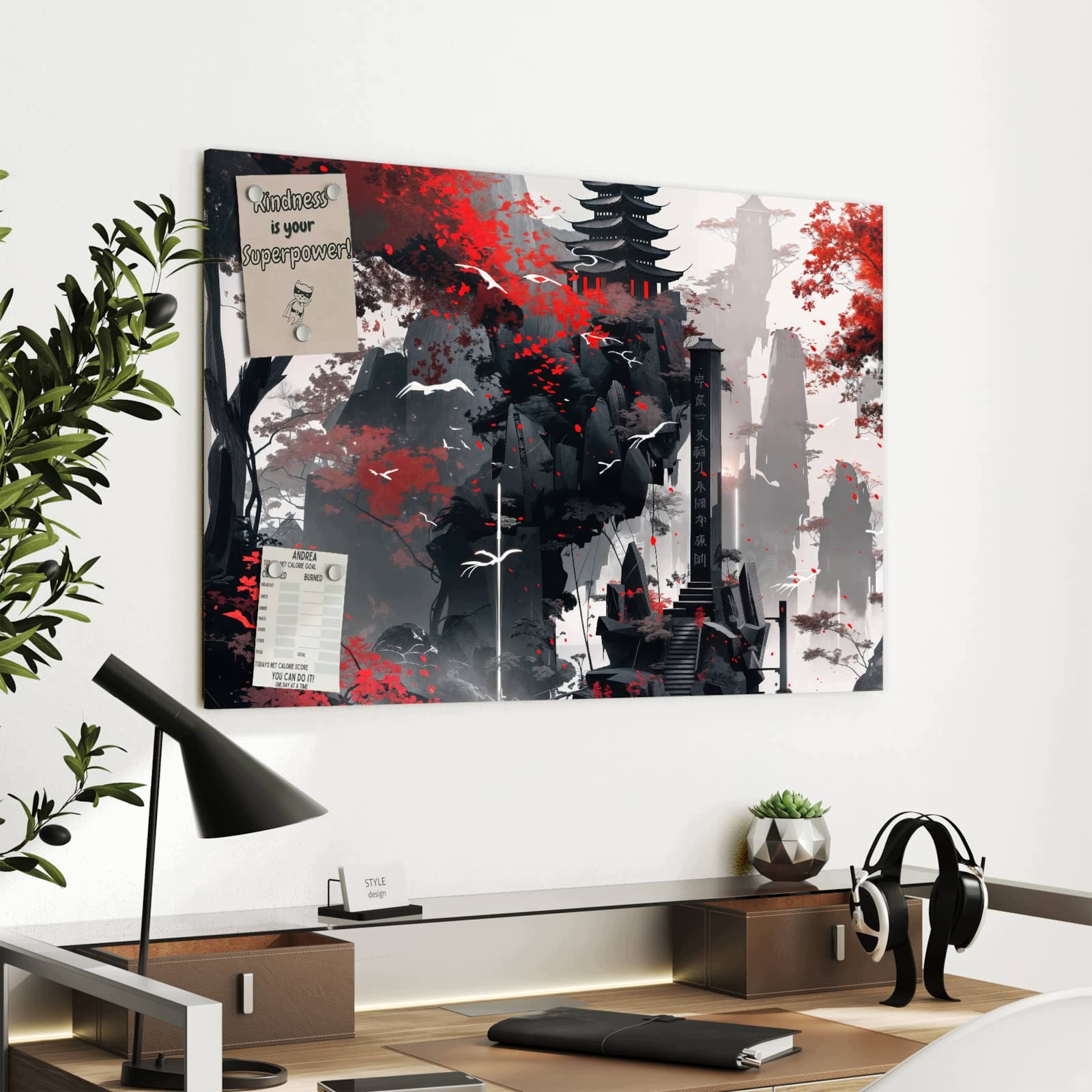 Magnetická tabule Mystický Chrám 90 × 60 cm