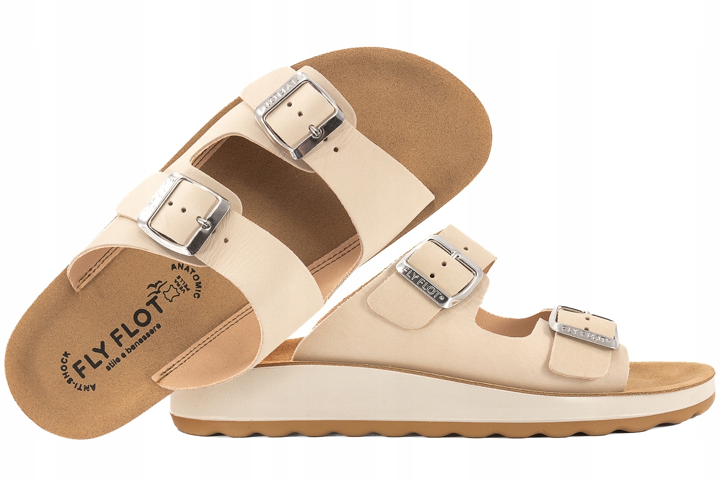 Fly Flot 77G64FC Nazouváky Profilované Kožené 38 Béžová