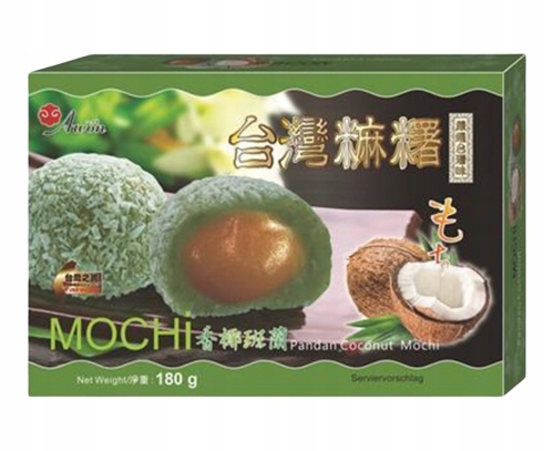 

Ryżowe Mochi Mix Kokos i Pandan 6 szt 180g