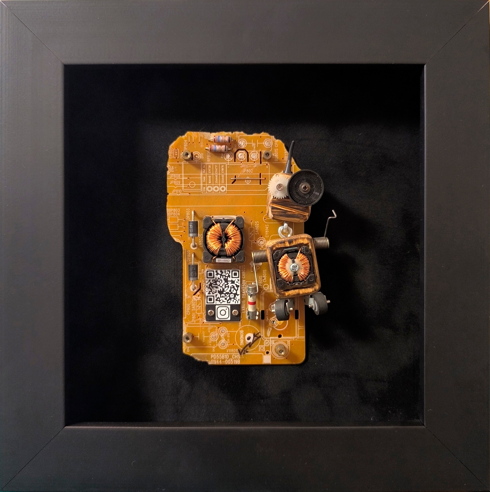 Obraz vlastní technika techno-art (cyberart) 26x26 cm v rámu