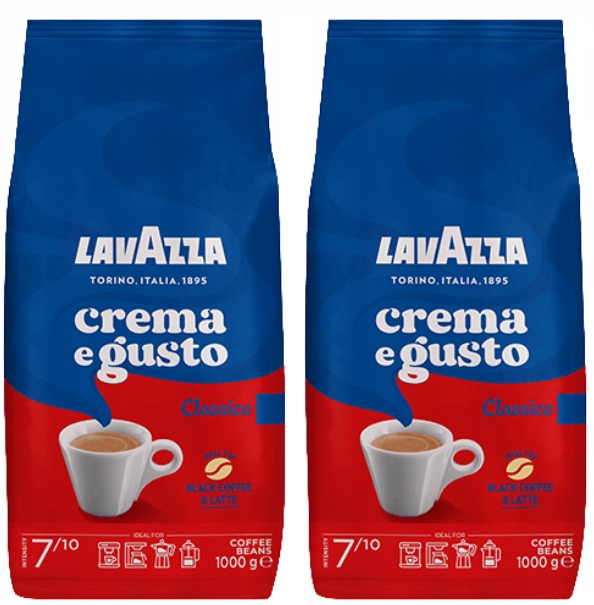 Levně Lavazza Káva zrnková Crema E Gusto Classico Arabica Robusta 2x1 kg