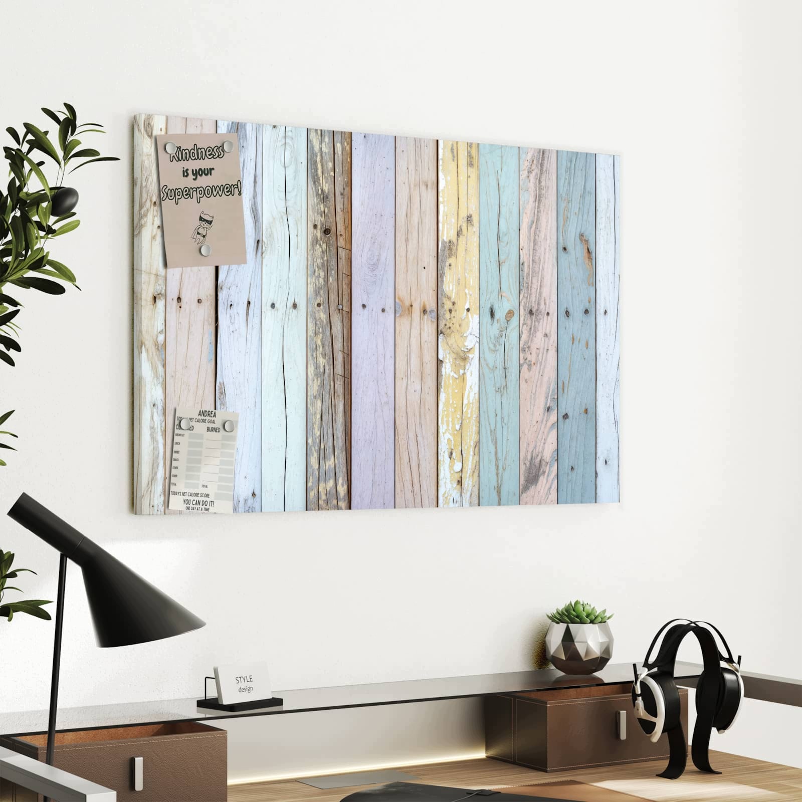 Magnetická tabule Barevné Prkna 60 × 40 cm
